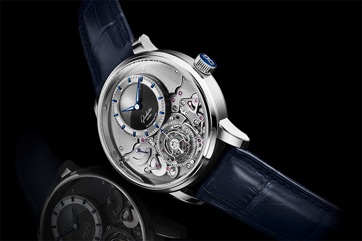 GLASHÜTTE ORIGINAL議員天文台陀飛輪腕錶 專利停秒飛返飛行陀飛輪