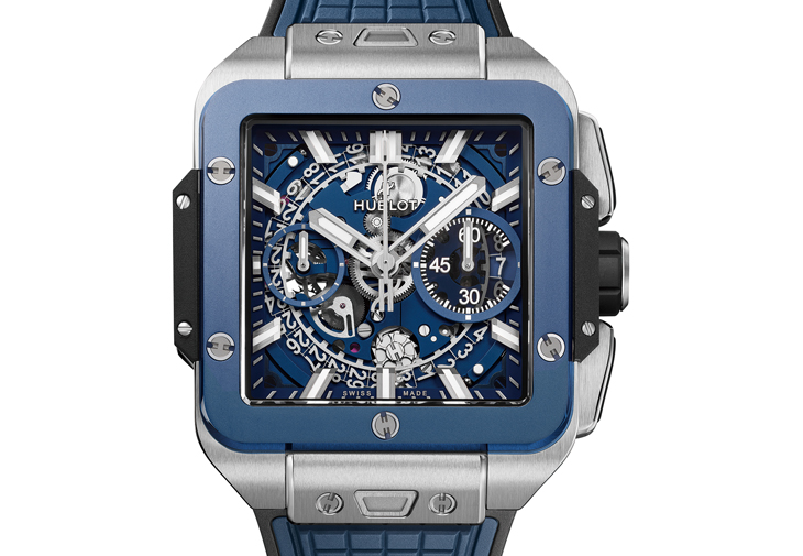 HUBLOT宇舶Square Bang Unico鈦金藍色陶瓷腕錶