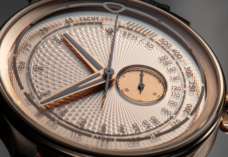 MING 37.04 玫瑰金單按鈕計時腕錶