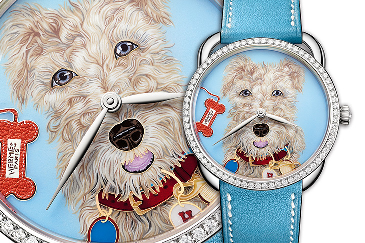 狗狗化身面盤主角！HERMÈS Arceau Jour de casting工藝腕錶