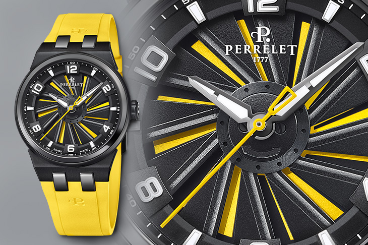 PERRELET沛力錶Turbine 41 Titanium Yellow