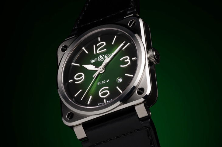 BELL & ROSS柏萊士BR-03 Green Steel精鋼腕錶