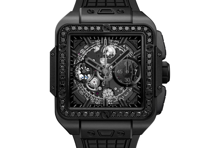 宇舶HUBLOT Square Bang Unico極致黑計時鑽錶