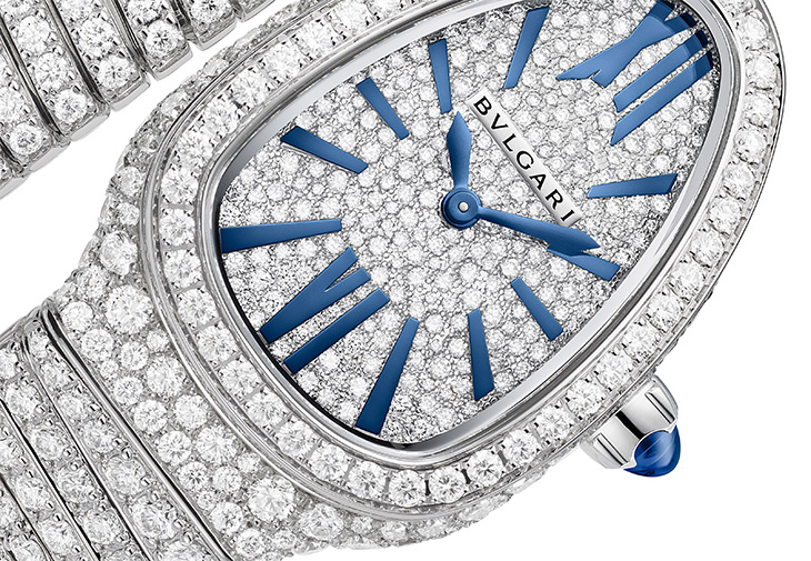 BVLGARI寶格麗Serpenti Infiniti白K金鑲鑽單圈珠寶腕錶