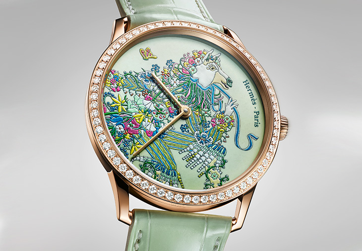 愛馬仕HERMÈS Slim d’Hermès Le Scre des saisons工藝腕錶