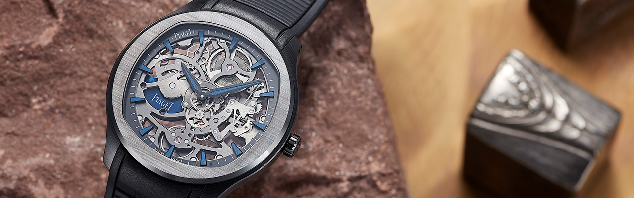 伯爵錶PIAGET Polo系列黑陶瓷超薄鏤空自動腕錶