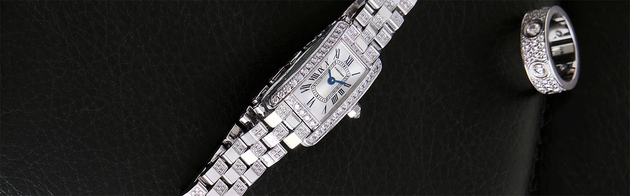 CARTIER卡地亞Tank Américaine鑲鑽腕錶