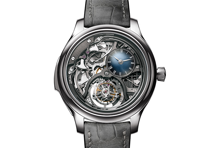 勇創者三問報時圓柱陀飛輪鏤空腕錶