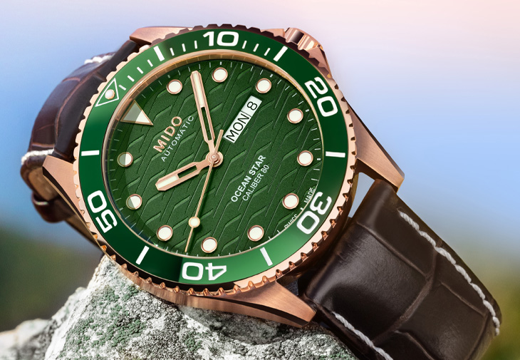 MIDO美度表Ocean Star 200C山湖綠金新色腕錶