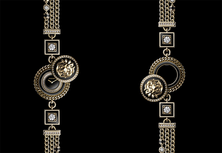 CHANEL香奈兒Double Lion Buttons項鍊錶