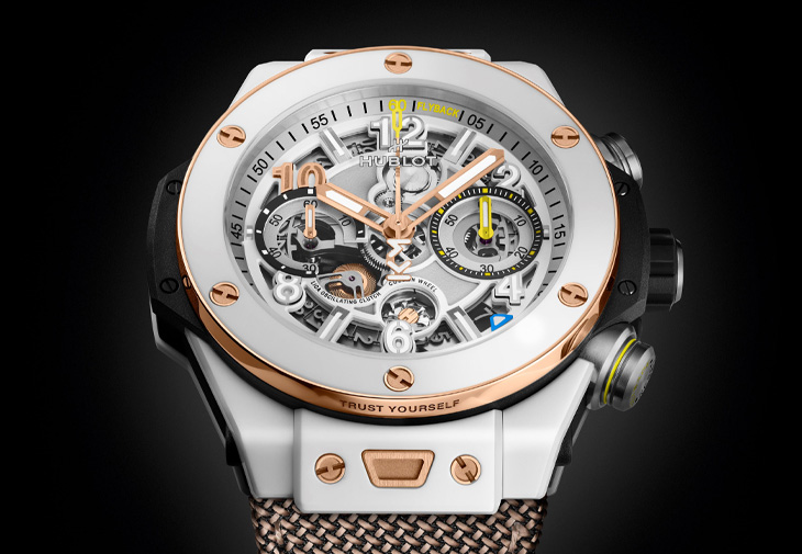 HUBLOT宇舶Big Bang Reloaded姆巴佩限量計時碼錶「皇金與白陶瓷」