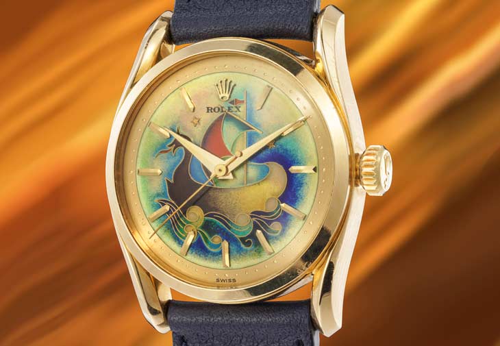 勞力士ROLEX Ref. 6102 La Caravelle琺瑯面盤腕錶