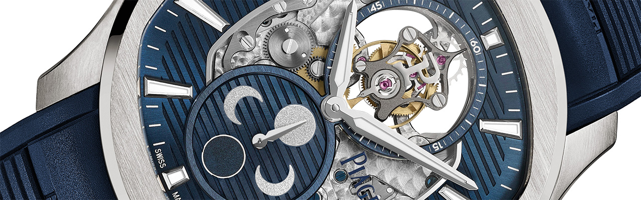 伯爵錶PIAGET Polo系列鈦金屬超薄鏤空飛行陀飛輪腕錶