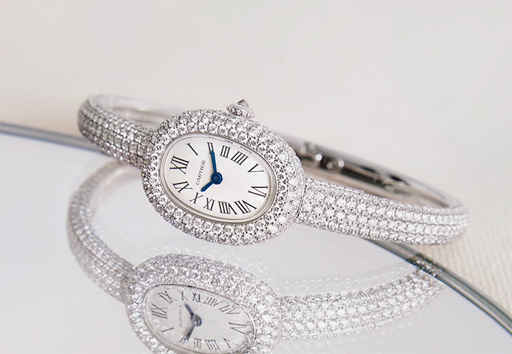 CARTIER卡地亞Baignoire de Cartier全鋪鑽腕錶