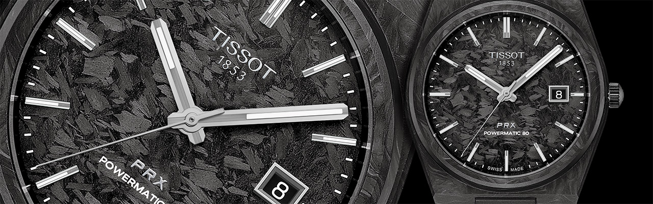 TISSOT天梭PRX鍛造碳矽游絲腕錶