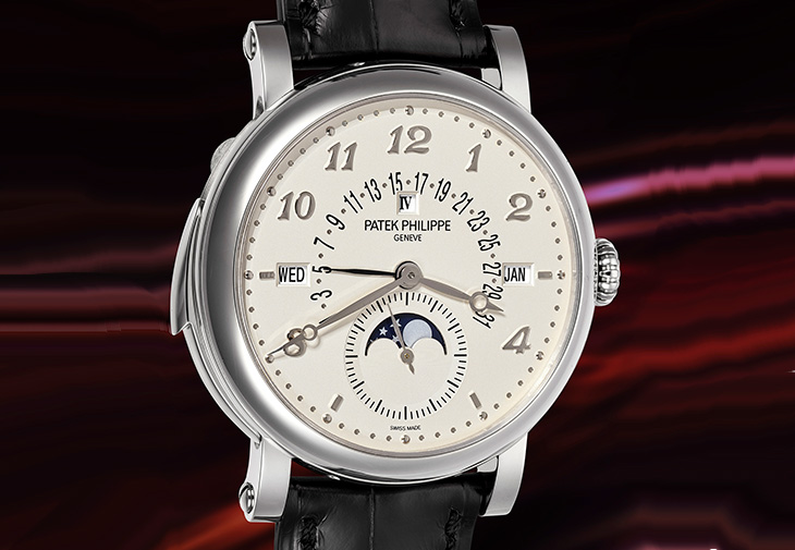 PHILLIPS富藝斯 Patek Philippe百達翡麗 白金三問萬年曆腕錶