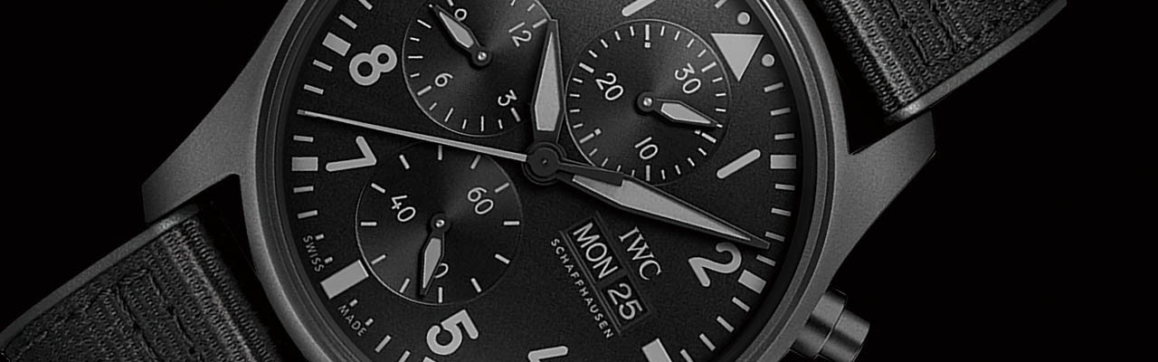 IWC飛行員Top Gun海軍空戰部隊瓷化鈦金屬計時腕錶41