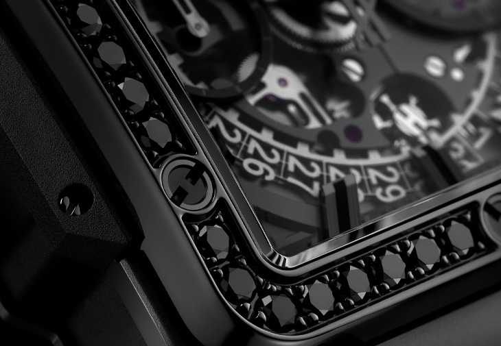 HUBLOT宇舶Square Bang Unico極致黑計時鑽腕錶