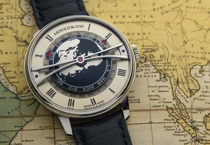 ARNOLD & SON亞諾錶Globetrotter 42精鋼腕錶