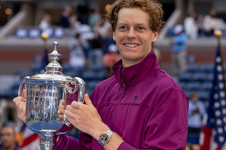 詹尼克．辛納贏得2024年美國網球公開賽冠軍 決賽上演勞力士代言人之間的精彩角逐