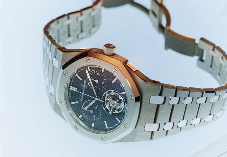 AUDEMARS PIGUET愛彼Royal Oak皇家橡樹系列「JUMBO」超薄自動上鏈飛行陀飛輪計時碼錶RD#5「150週年紀念」款