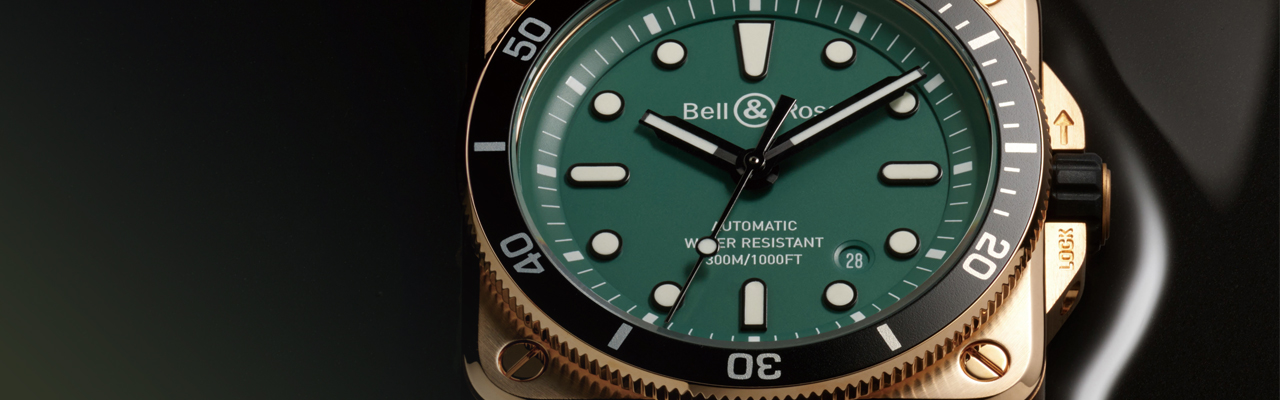 柏萊士BELL & ROSS BR 03-92 Diver Black & Green Bronze