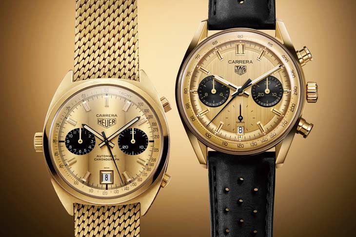 復刻的TAG HEUER泰格豪雅黃金卡萊拉計時碼錶