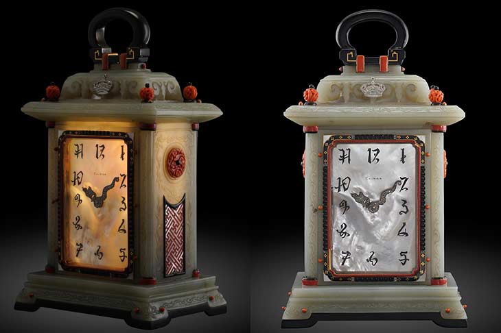 卡地亞燈籠造型座鐘 Illuminated Nephrite Lantern Clock