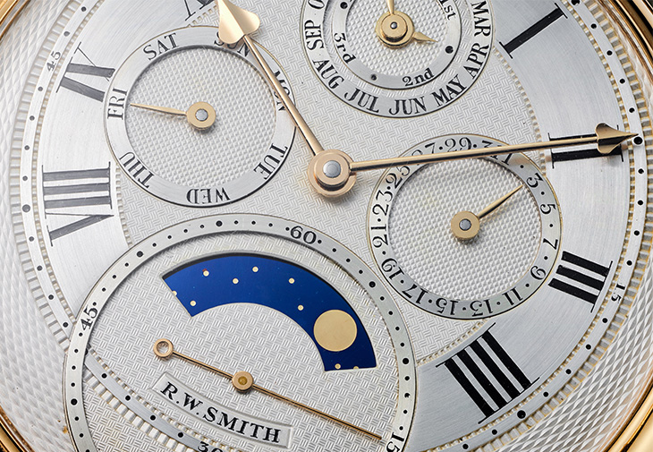 Roger Smith「懷錶2號」黃金萬年曆陀飛輪懷錶