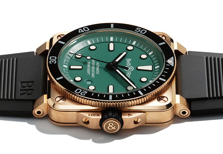 柏萊士BELL & ROSS BR 03-92 Diver Black & Green Bronze