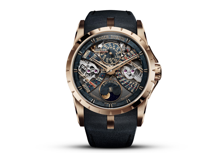 羅杰杜彼ROGER DUBUIS「王者系列雙逆跳萬年曆限量腕錶」