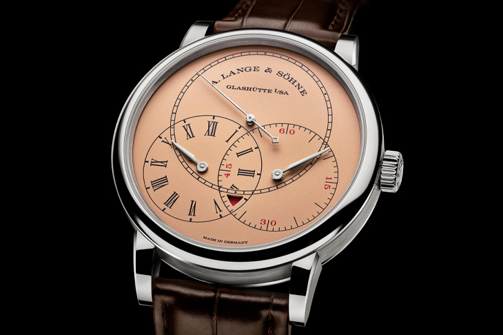 跳秒、歸零與恆定動力 + 18K玫瑰金鮭魚面   朗格Richard Lange Jumping Seconds跳秒腕錶