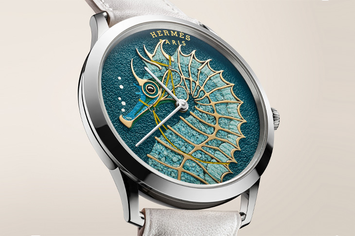 HERMÈS愛馬仕Slim D’Hermès Hippocampe工藝腕錶