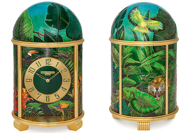 百達翡麗PATEK PHILIPPE珍稀工藝展 亞馬遜雨林掐絲琺瑯圓頂座鐘