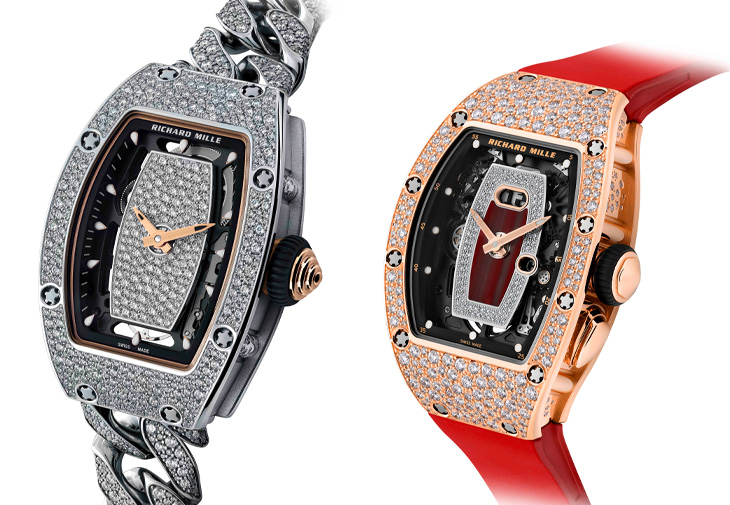 RICHARD MILLE RM 07-01白金雪花鑲鑽鍊環款 RM 037紅金雪花鑲鑽款