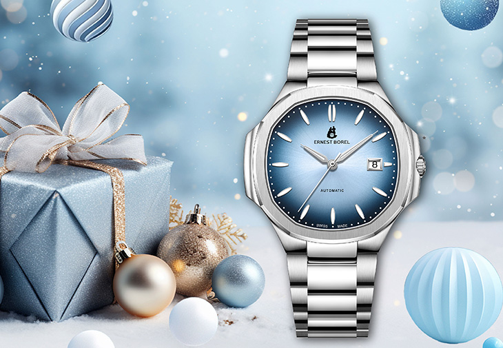 Ernest Borel依波路Retro復古系列 冰藍漸層錶款