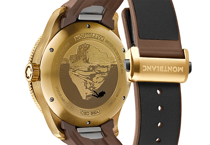 MONTBLANC萬寶龍Iced Sea系列日期顯示自動腕錶古銅款