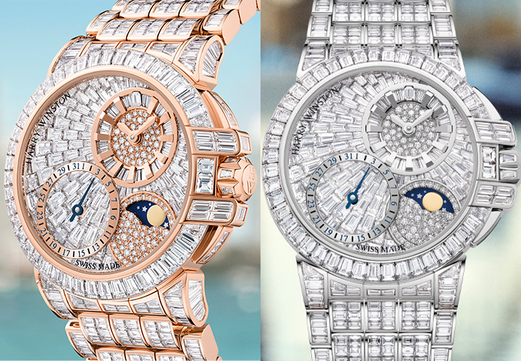 海瑞溫斯頓HARRY WINSTON海洋Ocean系列Date Moon Phase 頂級鑽石珠寶自動腕錶
