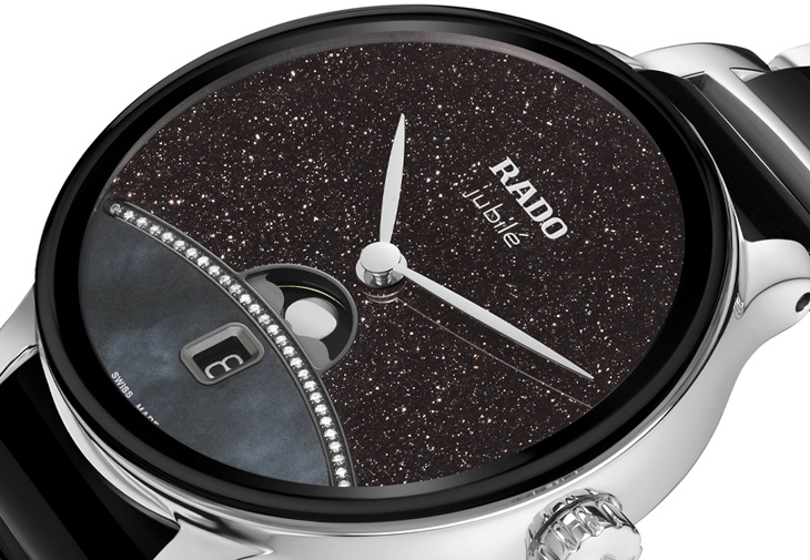 RADO雷達表 Centrix 晶萃系列高科技陶瓷月相鑲鑽限量腕錶
