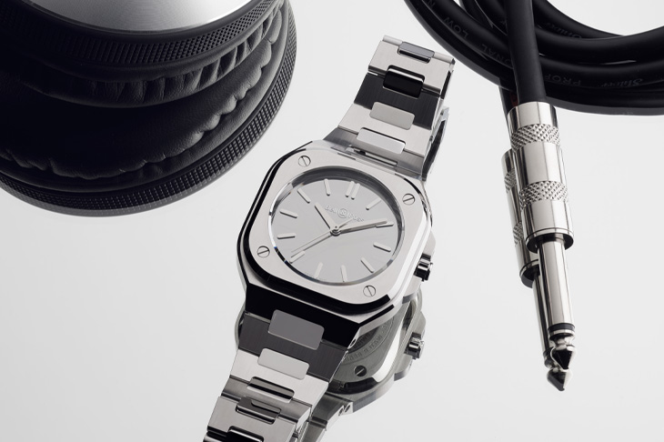 BELL & ROSS柏萊士BR-05 Grey Mirror Steel銀鏡腕錶