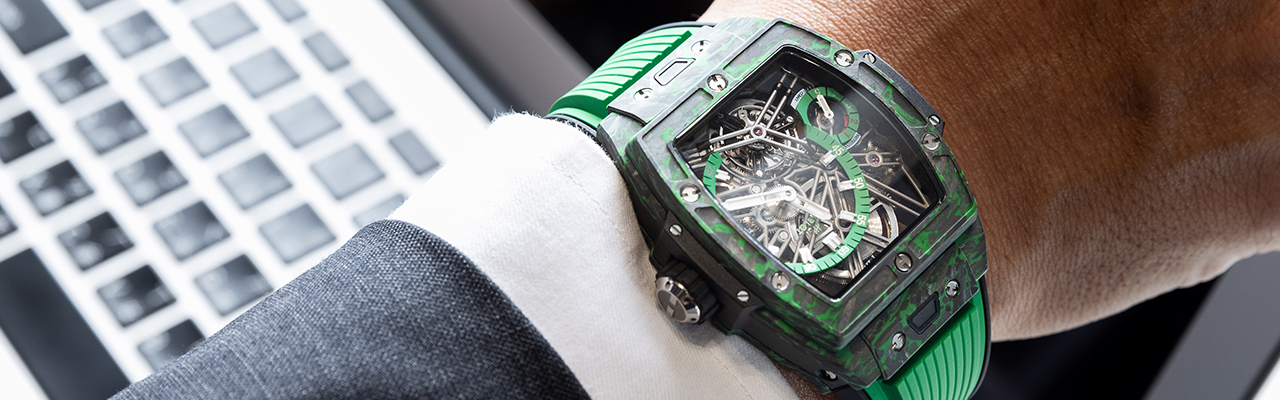 宇舶Spirit of Big Bang羅勒綠陀飛輪碳纖維腕錶
