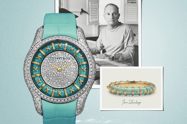 重現Croisillon 金箔琺瑯手環形象／TIFFANY & CO. Enamel 鑽錶
