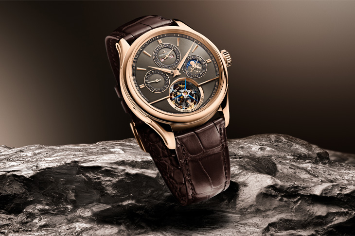 積家超卓傳統大師系列Calibre 985 圓柱形飛行陀飛輪萬年曆月相腕錶