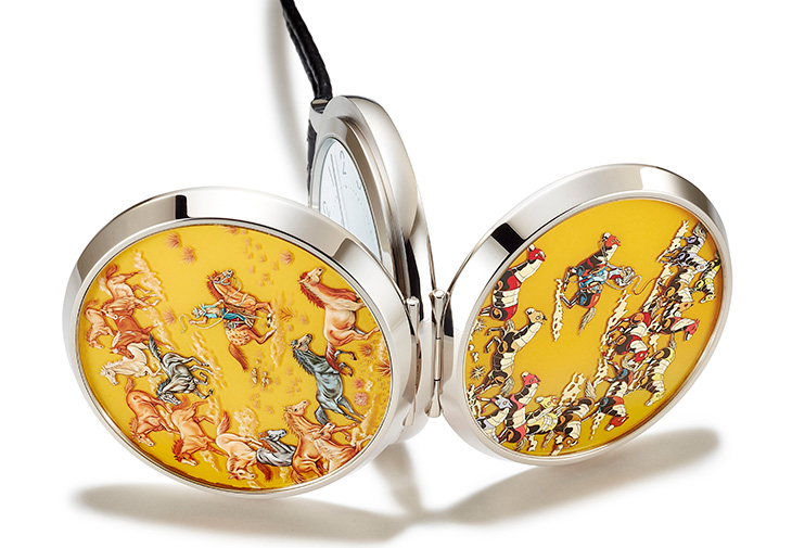 HERMÈS愛馬仕SLIM D’HERMÈS POCKET Les Mustangs 工藝懷錶
