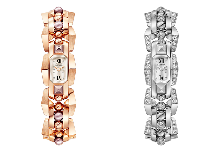 CARTIER Clash [Un]limited玫瑰金及紫金腕錶小型款、鑽石腕錶小型款