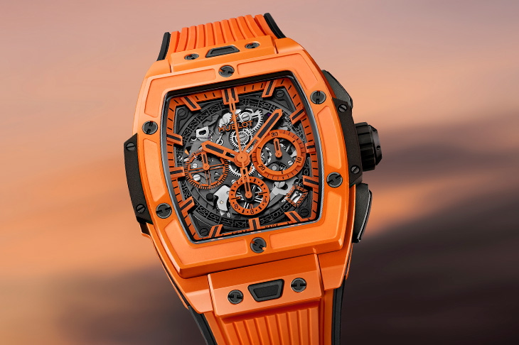以高能量色彩語言展現未來感光譜／HUBLOT Spirit Of Big Bang 亮彩橘陶瓷計時碼錶