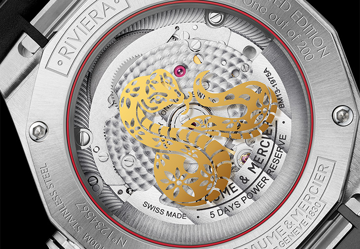 名士錶Baume & Mercier利維拉Baumatic日期腕錶10785中國蛇年特別版腕錶