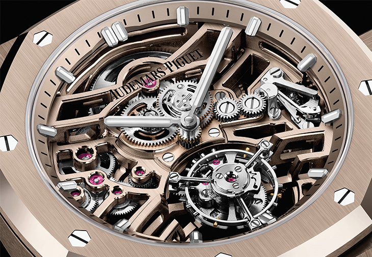 AUDEMARS PIGUET愛彼皇家橡樹系列自動上鍊飛行陀飛輪鏤空腕錶41mm