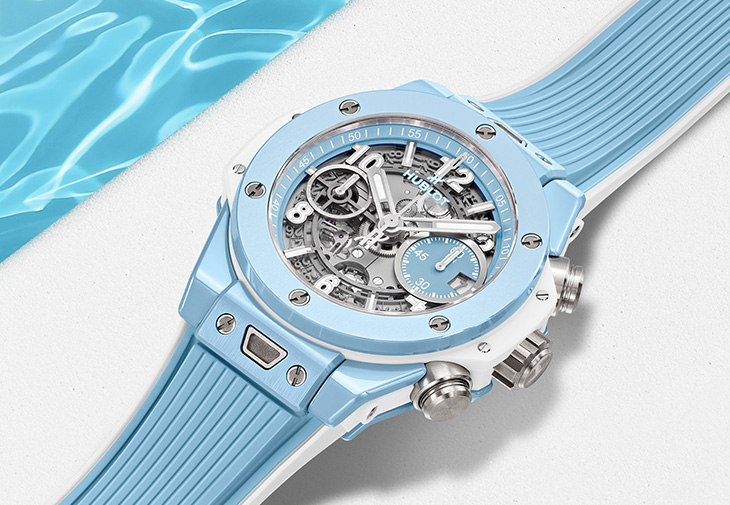 宇舶HUBLOT Big Bang Unico天空藍陶瓷計時碼錶