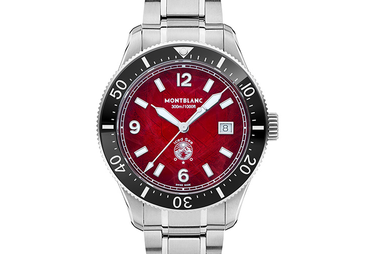 MONTBLANC萬寶龍Iced Sea系列自動腕錶勃根地紅款